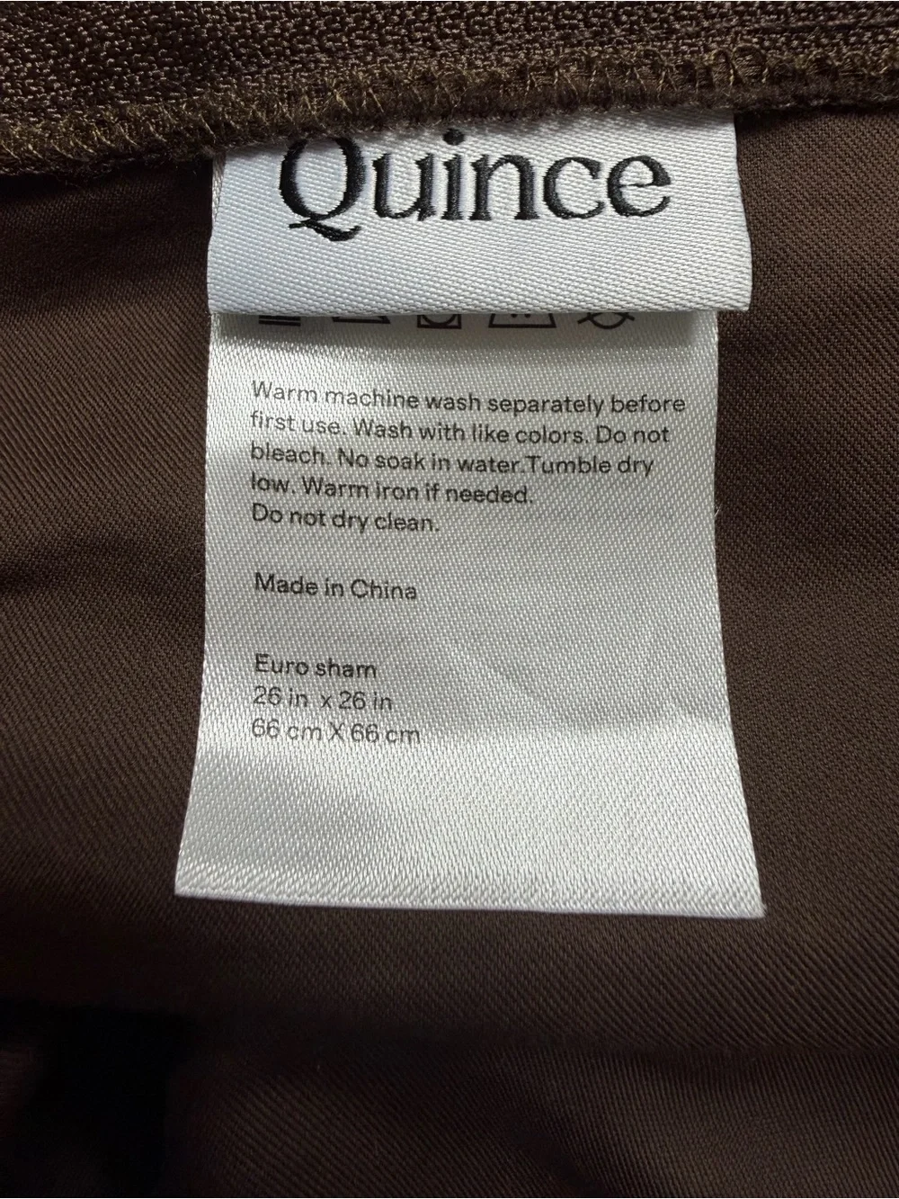 Quince Percale Euro Sham in Espresso